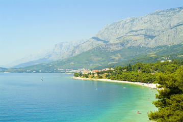 Typical beach of Makarska riviera in Croatia