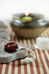 spa set with candle