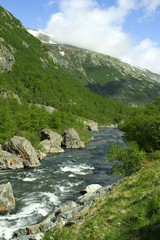 Pure water with boulders