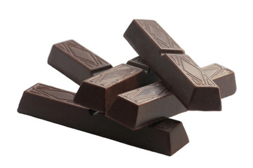 Chocolate isolated on white background.