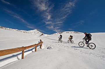 mountain bike sulla neve