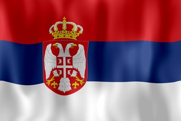 serbie drapeau froissé serbia crumpled flag