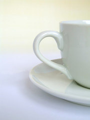 Black coffee in a white cup