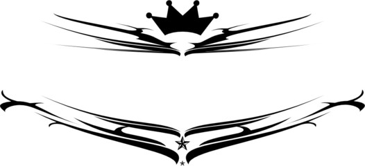 Fototapeta premium Black and white gothic style shield logo illustration