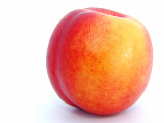 fresh nectarine on white background