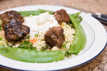A Plate With A Meal Of Meatballs