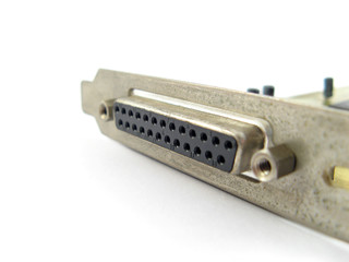 serial 25 pins port or D-connector isolated on white background