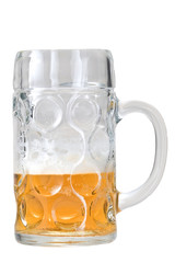 A half full beer glass (mass)