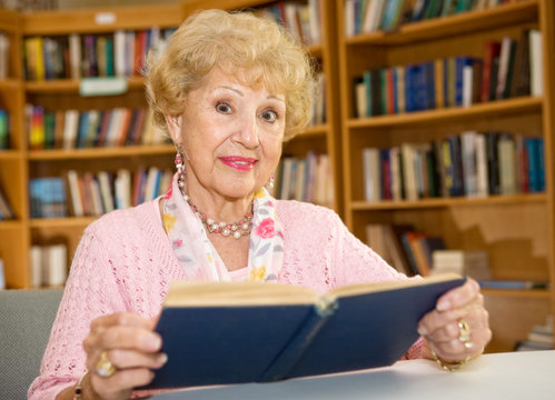 Senior Woman In Library