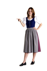 woman in Dirndl shows