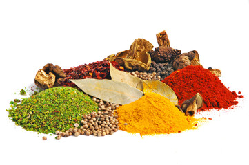 Piles of spices