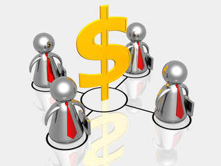 business partnership making money