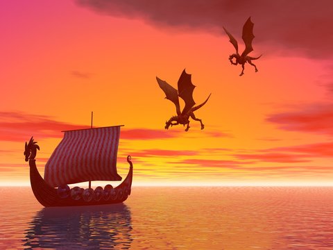 Dragon ship dragons