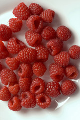 Plate with raspberries