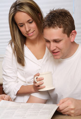 Young couple with coffee