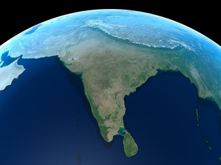 India as seen from space
