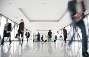 moving crowd. motion blur