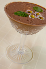 decorated chocolate mousse