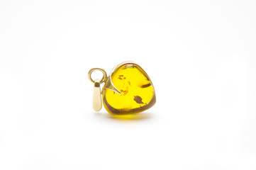 Ornament from amber in the form of heart