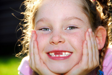 Cute Girl Relaxing Outside