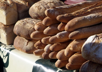 freshly baked loaves of bread