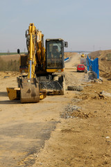 road construction with heavy duty machinery