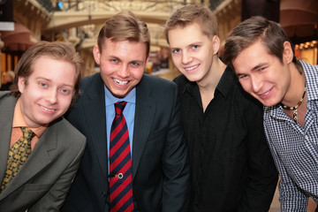 four friends indoors