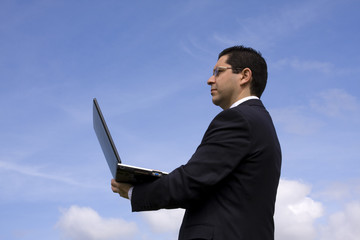 Businessman with a laptop