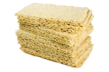 bread crisps isolated over white