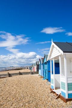 Beach Huts At The British Seaside