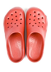 A Pair of Red Plastic Clogs