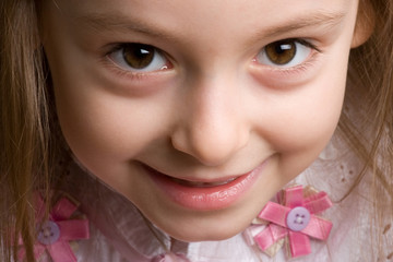 close-up portrait of cute little girl