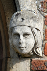 Stone Sculpture on an English Village Church