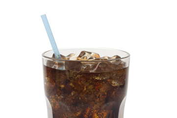 Glass of soda with straw