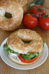 Vegetarian Bagel Sandwich