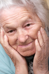 Senior woman depressed