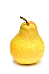 Yellow pear isolated on the white background