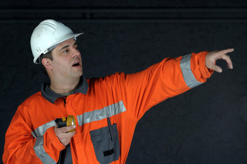 mine worker searching