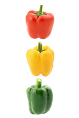 Pepper traffic lights isolated on white
