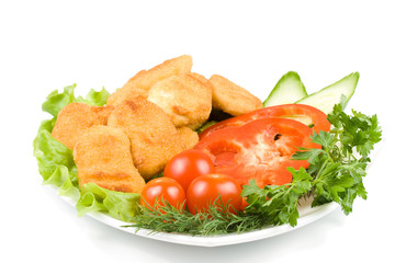 Chicken nuggets with vegetables