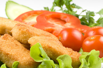 Chicken nuggets with vegetables