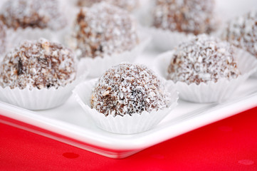Rum balls with cherry