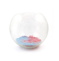 Vase with sand isolated on white