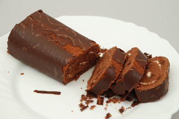 tasty chocolate roll cake