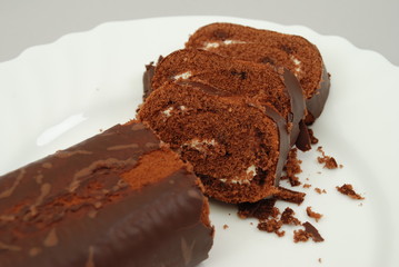tasty chocolate roll cake