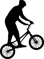 illustration of a boy and bicycle
