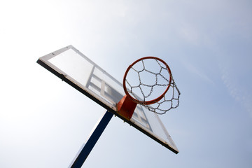 basketball hoop isolated on sky