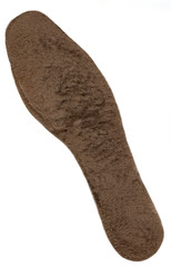 fur winer inner insole isolated on the white background