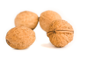 health food walnut snack on isolated background nutshell