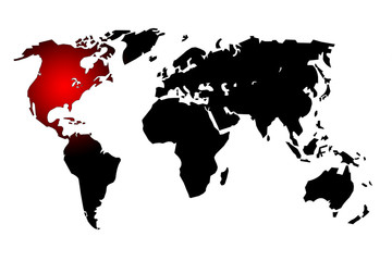 Planisphère : les Etat-unis au centre du monde